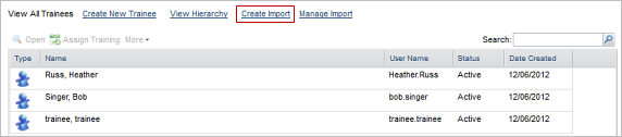 Create Import link